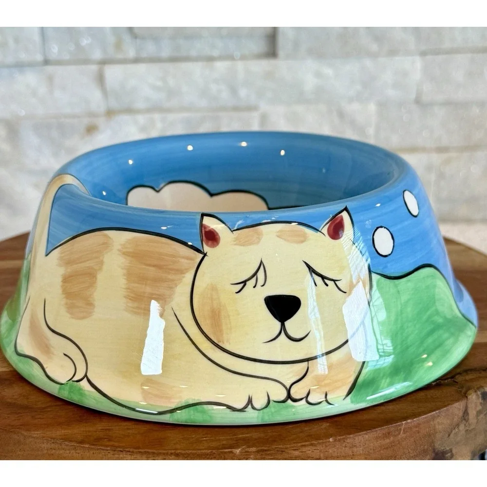 Hausenware Mary Jane Mitchell Ceramic Cat Bowl